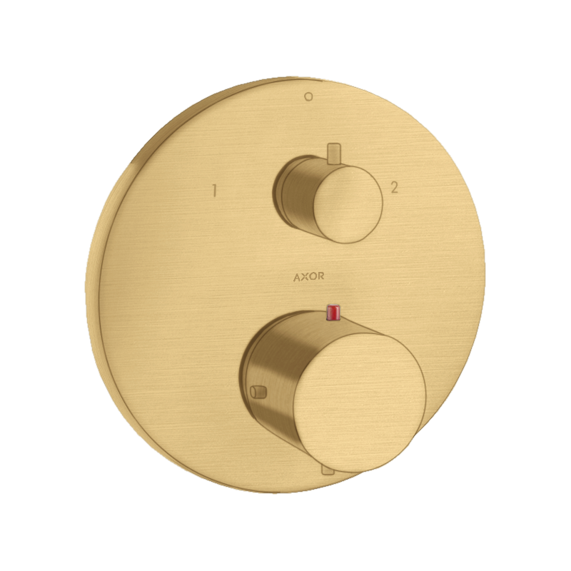 Bateria termo. z zaworem odcinająco-przełączającym do 2 odbiorników, podtynkowa Złoty Optyczny Szczotkowany Starck AXOR 10720250
