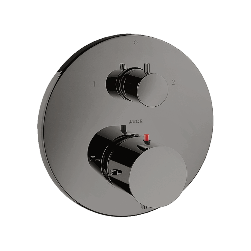 Bateria termo. z zaworem odcinająco-przełączającym do 2 odbiorników, podtynkowa Czarny Chrom Polerowany Starck AXOR 10720330