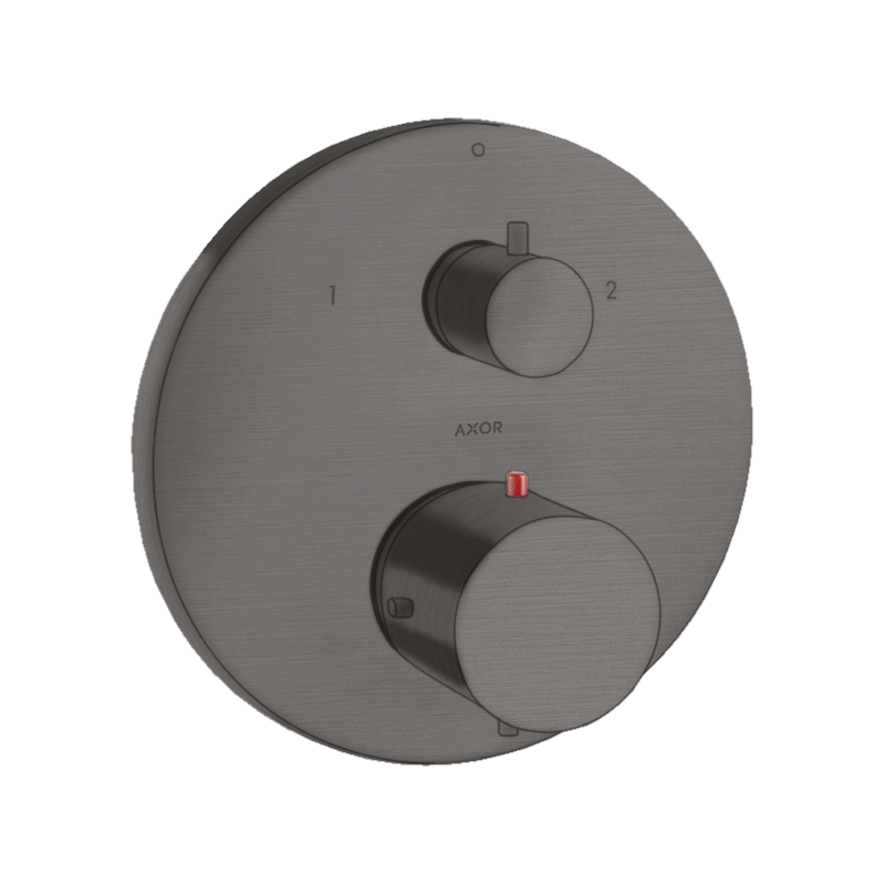 Bateria termo. z zaworem odcinająco-przełączającym do 2 odbiorników, podtynkowa Czarny Chrom Szczotkowany Starck AXOR 10720340