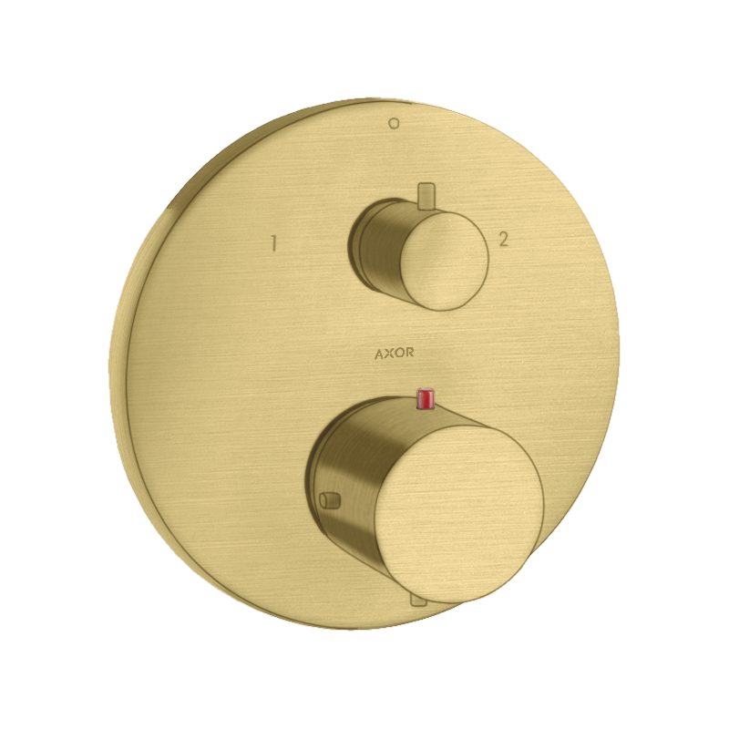 Bateria termo. z zaworem odcinająco-przełączającym do 2 odbiorników, podtynkowa Mosiądz Szczotkowany Starck AXOR 10720950