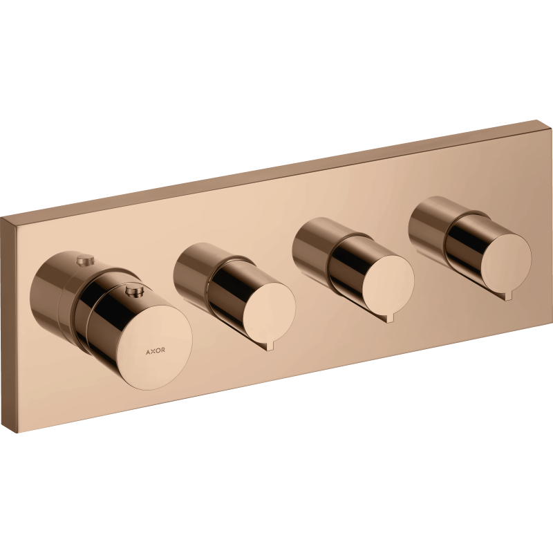 Moduł termostatyczny 360/120 do 3 odbiorników, podtynkowy Czerwony Złoty Polerowany ShowerSolutions AXOR 10751300