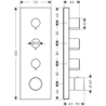 Moduł termostatyczny 360/120 do 3 odbiorników, podtynkowy Stal Szlachetna Optyczna ShowerSolutions AXOR 10751800