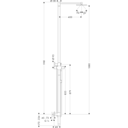 Kolumna prysznicowa z baterią termostatyczną i głowicą prysznicową 240 1jet Chrom Starck AXOR 10912000