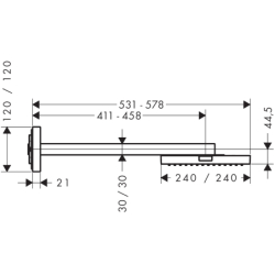 Głowica prysznicowa 240/240 1jet z ramieniem prysznicowym Złoty Optyczny Polerowany ShowerSolutions AXOR 10925990