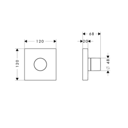 Zawór odcinająco-przełączający Trio/Quattro 120/120, podtynkowy Czarny Chrom Polerowany ShowerSolutions AXOR 10932330