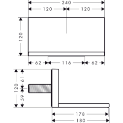 Wylewka wachlarzowa 240/120, podtynkowa Czarny Chrom Szczotkowany ShowerSolutions AXOR 10942340