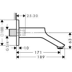 Wylewka wannowa Nikiel Szczotkowany Urquiola AXOR 11430820