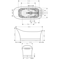 Wanna 1800/600 Biały Urquiola AXOR 11440000