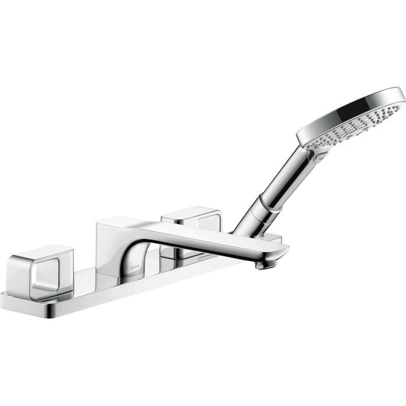 4-otworowa bateria wannowa do montażu na cokole z płytek Czerwony Złoty Szczotkowany Urquiola AXOR 11445310
