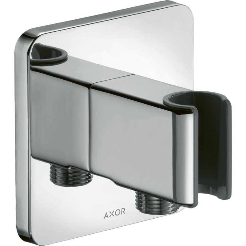 Przyłącze węża prysznicowego z uchwytem, softsquare Czarny Chrom Polerowany ShowerSolutions AXOR 11626330