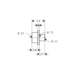 Zestaw przedłużający 28 mm do jednouchwytowej baterii umywalkowej, podtynkowy, ścienny Urquiola AXOR 11980000