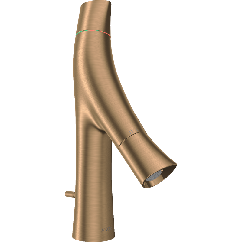 2-uchwytowa bateria umywalkowa 80 z kompletem odpływowym z cięgłem Brąz Szczotkowany Starck Organic AXOR 12010140