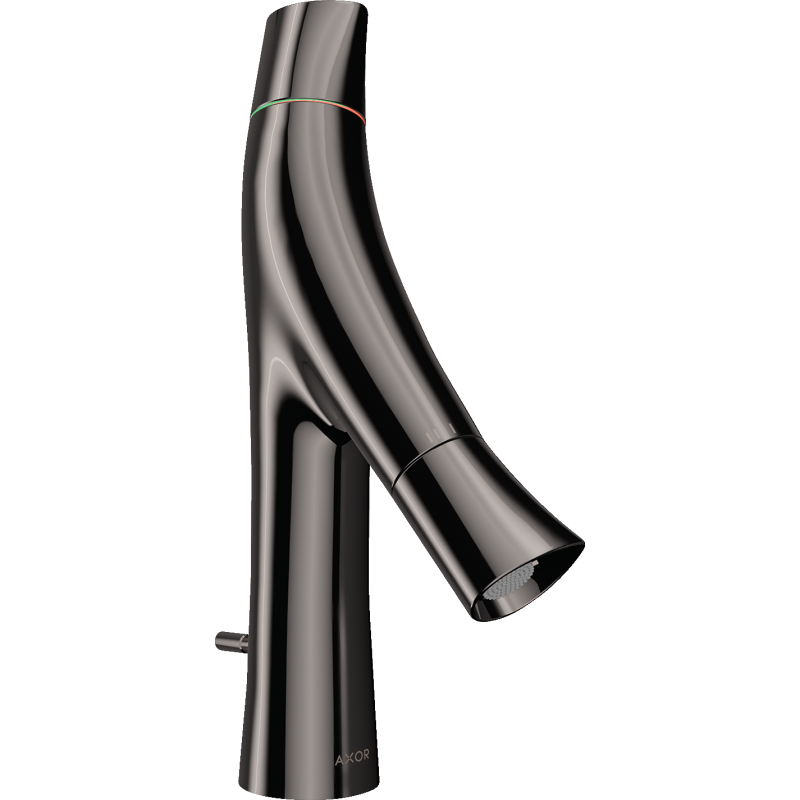 2-uchwytowa bateria umywalkowa 80 z kompletem odpływowym z cięgłem Czarny Chrom Polerowany Starck Organic AXOR 12010330