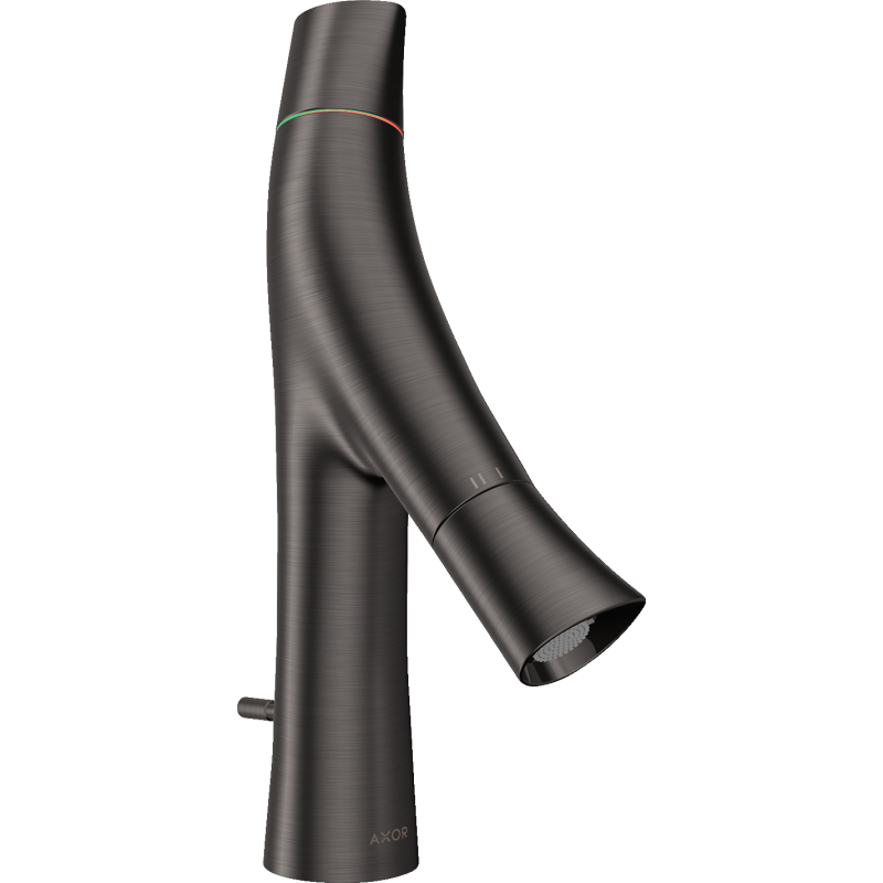 2-uchwytowa bateria umywalkowa 80 z kompletem odpływowym z cięgłem Czarny Chrom Szczotkowany Starck Organic AXOR 12010340