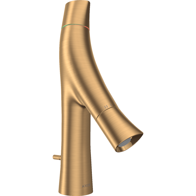 2-uchwytowa bateria umywalkowa 80 z kompletem odpływowym z cięgłem Mosiądz Szczotkowany Starck Organic AXOR 12010950