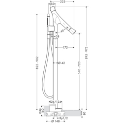 Bateria wannowa, termostatyczna, wolnostojąca Brąz Polerowany Starck Organic AXOR 12016130