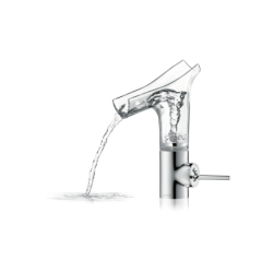 Jednouchwytowa bateria umywalkowa 140 ze szklaną wylewką i niezamykanym kompletem odpływowym Chrom Starck V AXOR 12112000