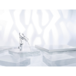 Bateria umywalkowa 220 do umywalek nablatowych ze szklaną wylewką i niezamykanym kpl odpływowym Chrom Starck V AXOR 12114000