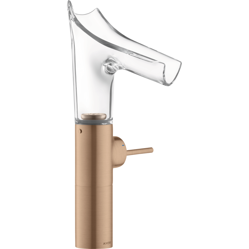 Bateria umyw. 220 do umyw nablat ze szklaną wylewką i niezamykanym kpl odpływowym Czerwony Złoty brushed Starck V AXOR 12114310