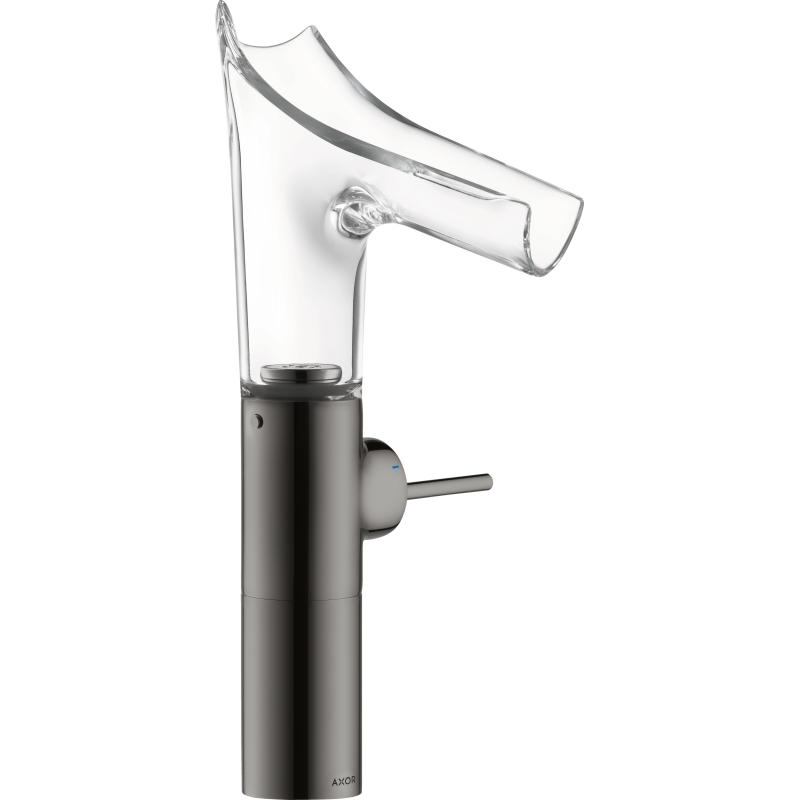 Bateria umyw. 220 do umyw nablat ze szklaną wylewką i niezamykanym kpl odpływowym Czarny Chrom Polerowany Starck V AXOR 12114330