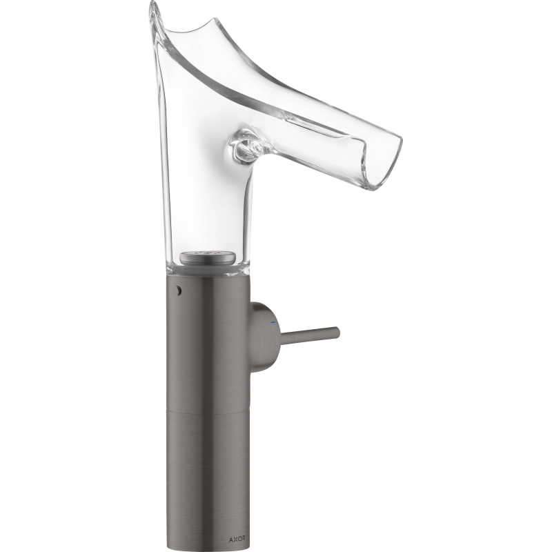 Bateria umyw. 220 do umyw nablat ze szklaną wylewką i niezamykanym kpl odpływowym Czarny Chrom brushed Starck V AXOR 12114340