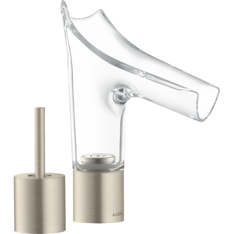 2-otworowa bateria umywalkowa 110 z niezamykanym kompletem odpływowym Nikiel Szczotkowany Starck V AXOR 12115820