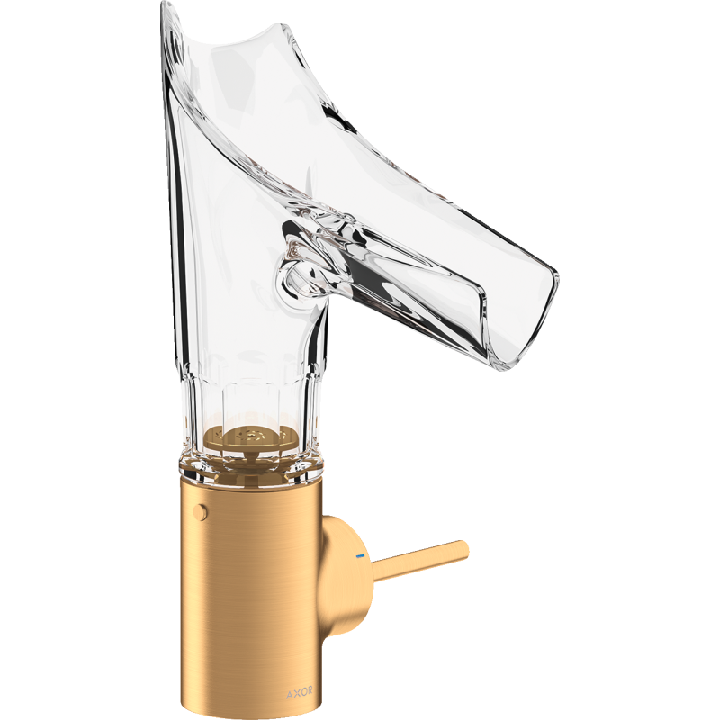 Bateria umyw. 140 ze szklaną wylewką i niezamykanym kpl odpływowym, Złoty brushed Starck V AXOR 12123250