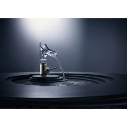 Bateria umyw. 140 ze szklaną wylewką i niezamykanym kpl odpływowym, cięcie fasetowe Złoty poler Starck V AXOR 12123990