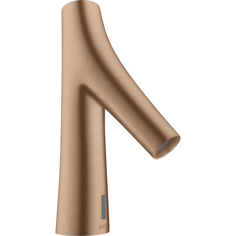 Elektroniczna Bateria umyw. z regulacją temperatury, zasilana baterią Czerwony Złoty Szczotkowany Starck Organic AXOR 12172310