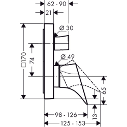 Jednouchwytowa bateria wannowa, podtynkowa Chrom Starck Organic AXOR 12416000