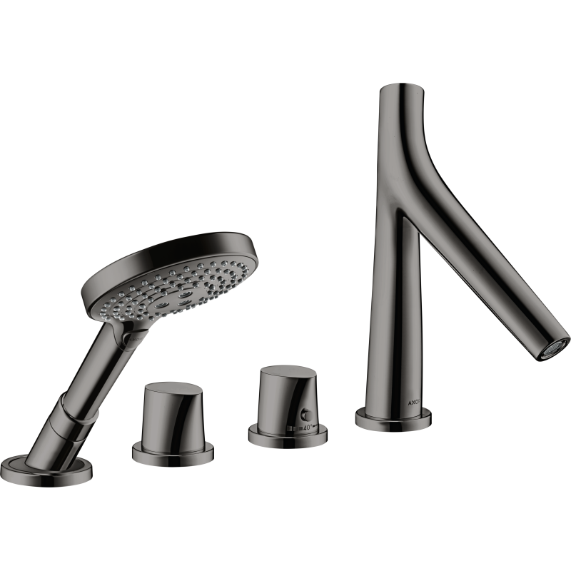 4-otworowa bateria termostatyczna na brzeg wanny Czarny Chrom Polerowany Starck Organic AXOR 12425330