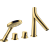 4-otworowa bateria termostatyczna na brzeg wanny Złoty Optyczny Polerowany Starck Organic AXOR 12425990