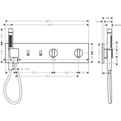 Moduł termostatyczny 470/110 do 2 odbiorników, podtynkowy Mosiądz Szczotkowany ShowerComposition AXOR 12571950