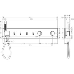 Moduł termostatyczny 610/110 do 4 odbiorników, podtynkowy Złoty Optyczny Szczotkowany ShowerComposition AXOR 12573250