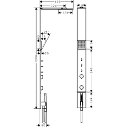 Panel prysznic termo., z głowicą prysznic 110/220 1jet, podtynkowy Złoty Optyczny Polerowany ShowerComposition AXOR 12595990