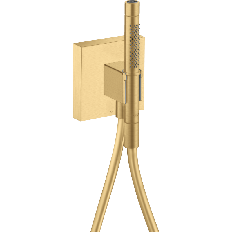 Przyłącze węża 120/120 z główką prysznicową 2jet, Slim z uchwytem i wężem Złoty Optyczny Szczotkowany Starck AXOR 12626250