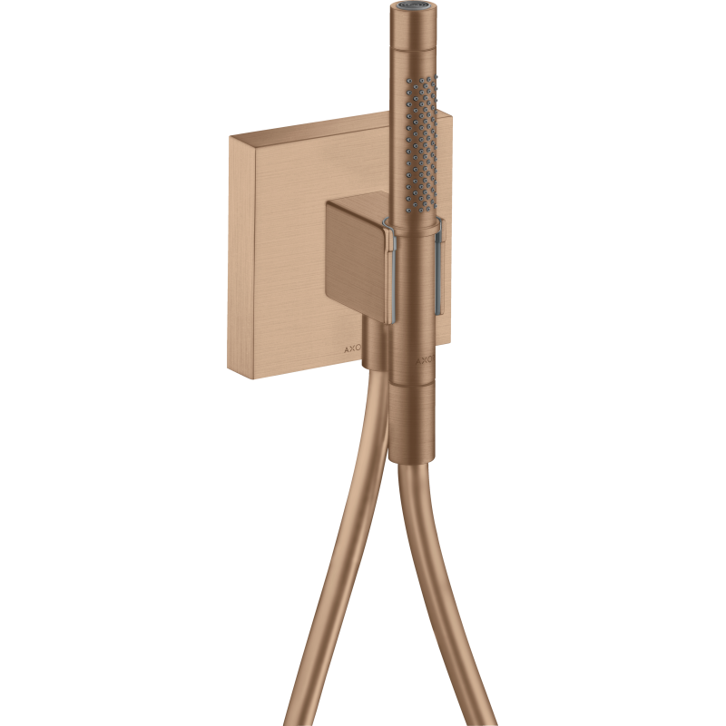 Przyłącze węża 120/120 z główką prysznicową 2jet, Slim z uchwytem i wężem Czerwony Złoty Szczotkowany Starck AXOR 12626310