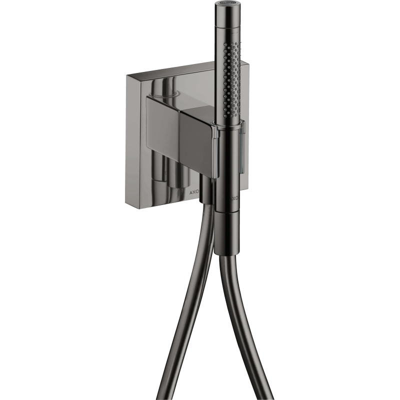 Przyłącze węża 120/120 z główką prysznicową 2jet, Slim z uchwytem i wężem Czarny Chrom Polerowany Starck AXOR 12626330