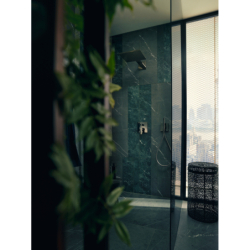 Przyłącze węża 120/120 z główką prysznicową 2jet, Slim z uchwytem i wężem Czarny Chrom Polerowany Starck AXOR 12626330