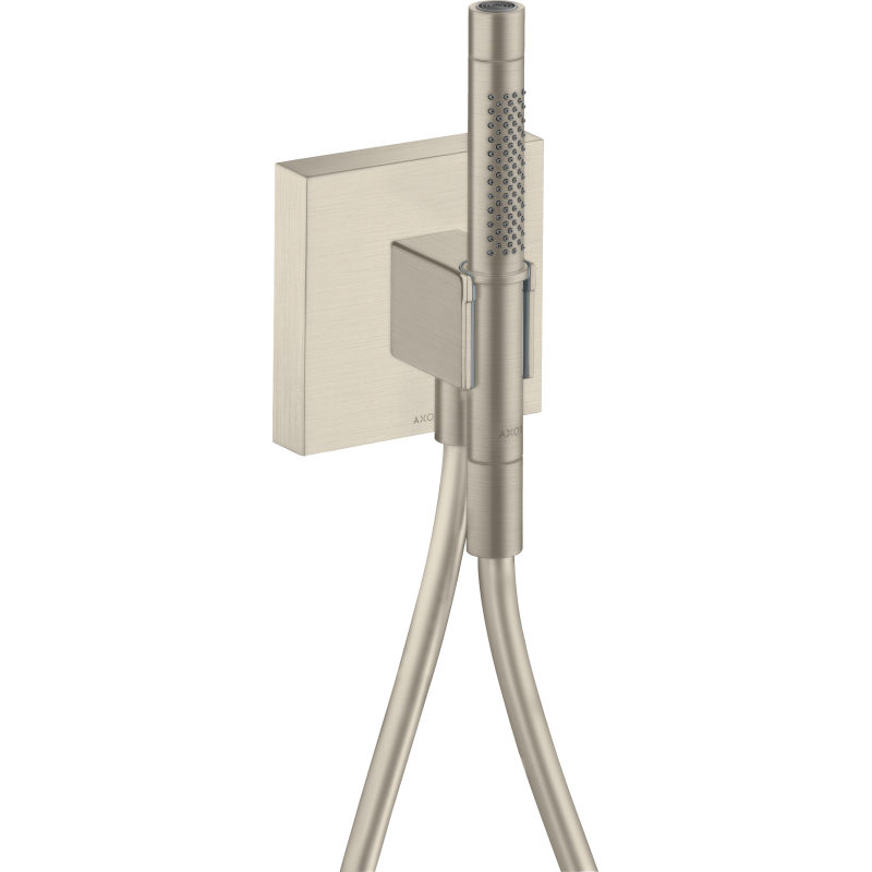 Przyłącze węża prysznicowego 120/120 z główką prysznicową 2jet, Slim z uchwytem i wężem Nikiel Szczotkowany Starck AXOR 12626820