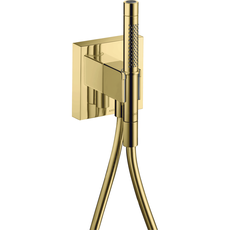 Przyłącze węża prysznicowego 120/120 z główką prysznicową 2jet, Slim z uchwytem i wężem Mosiądz Polerowany Starck AXOR 12626930