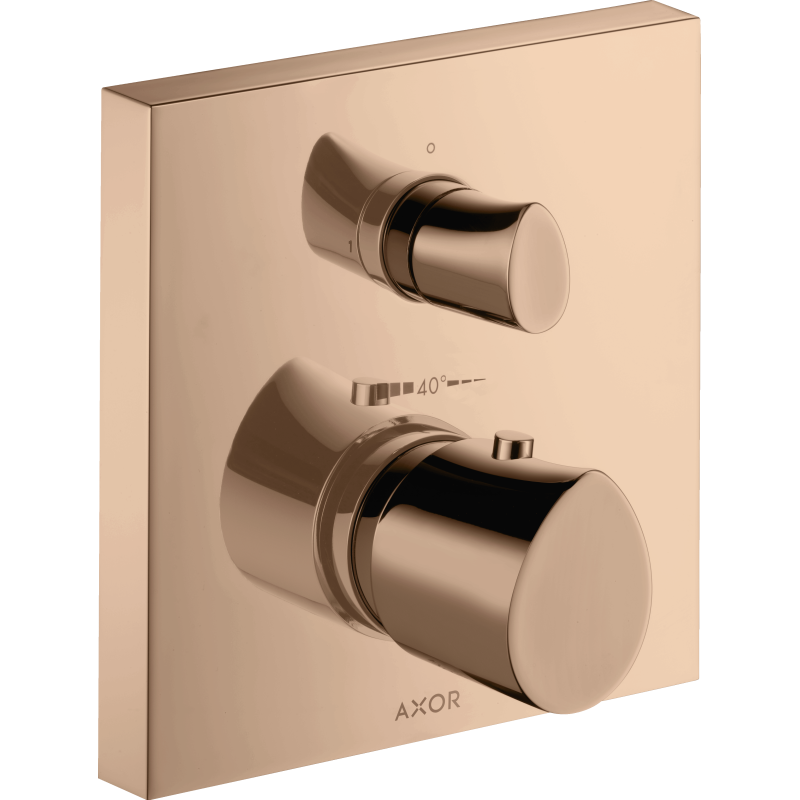 Bateria termostatyczna z zaworem odcinającym do 1 odbiornika, podtynkowa Czerwony Złoty Polerowany Starck Organic AXOR 12715300