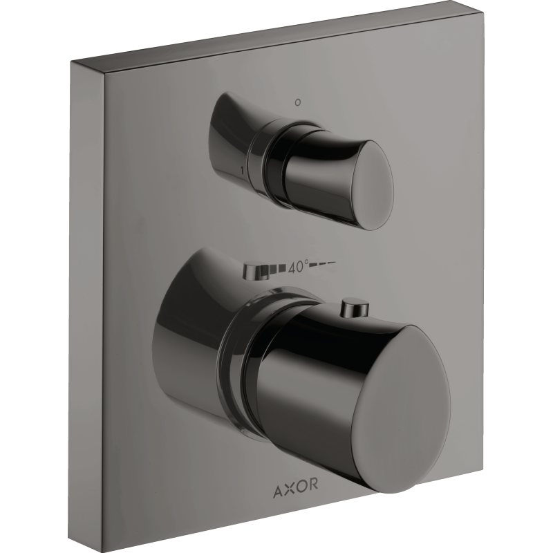 Bateria termostatyczna z zaworem odcinającym do 1 odbiornika, podtynkowa Czarny Chrom Polerowany Starck Organic AXOR 12715330