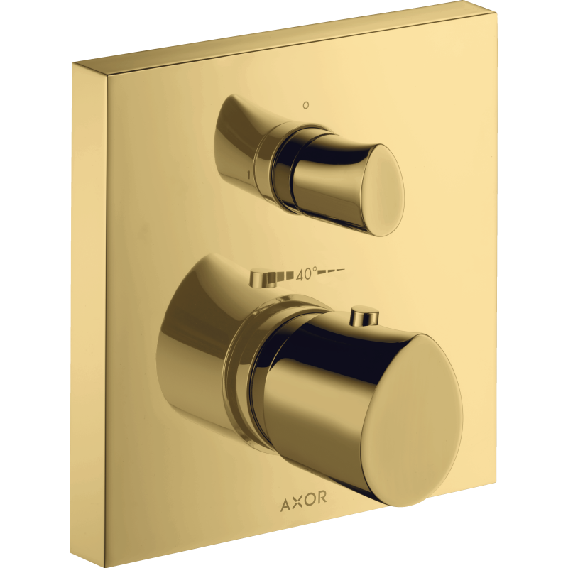 Bateria termostatyczna z zaworem odcinającym do 1 odbiornika, podtynkowa Złoty Optyczny Polerowany Starck Organic AXOR 12715990