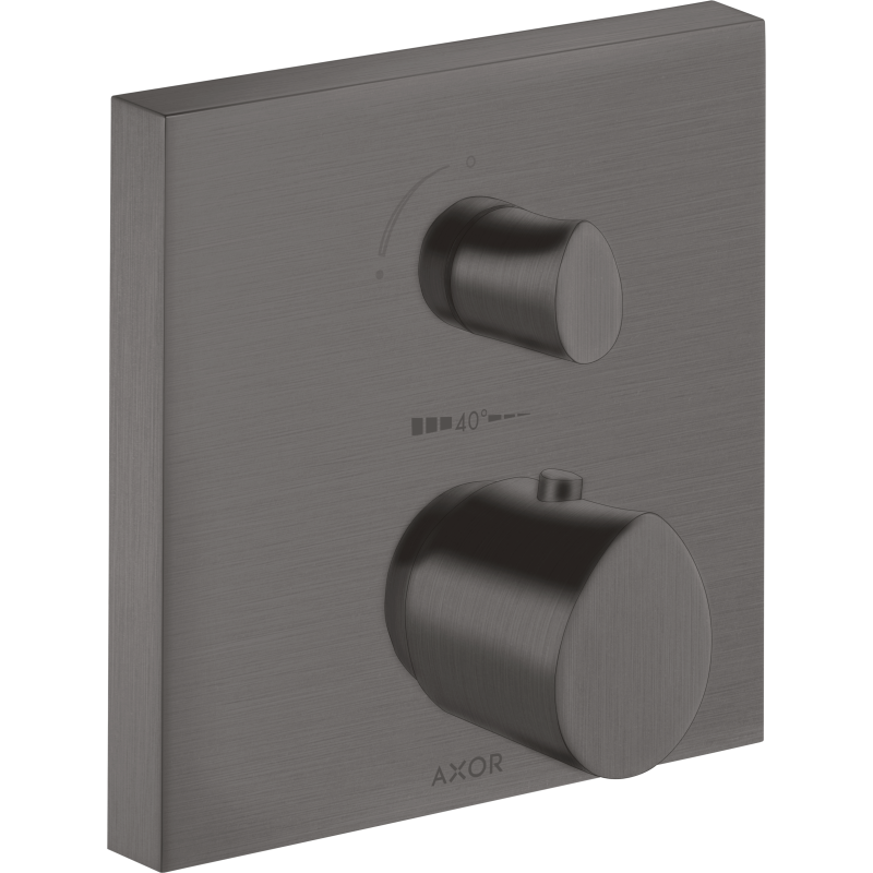 Bateria termo. z zaworem odcinająco-przełączającym do 2 odbiorników, podtynk. Czarny Chrom brushed Starck Organic AXOR 12716340