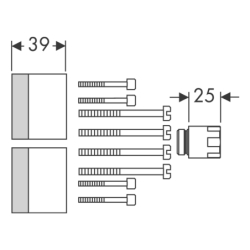 Zestaw predłużający 25 mm do elektronicznej baterii, podtynkowej, ściennej AXOR 13594000