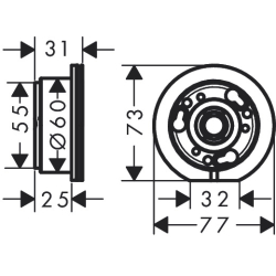 Zestaw przedłużający 25 mm do baterii umywalkowej Select, podtynkowy, ścienny One AXOR 13609000