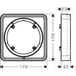 Element przedłużający 22 mm, softsquare Czarny Matowy ShowerSelect ID AXOR 13643670