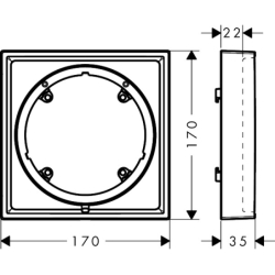 Element przedłużający 22 mm, kwadratowy Czarny Matowy ShowerSelect ID AXOR 13645670