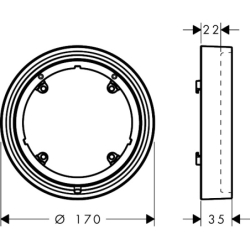 Element przedłużający 22 mm, okrągły Biały Matowy ShowerSelect ID AXOR 13646700